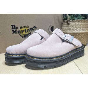 Dr. Martens Zebzag Powder Pink Suede Casual Slingback Platform Mules UK7 NIB